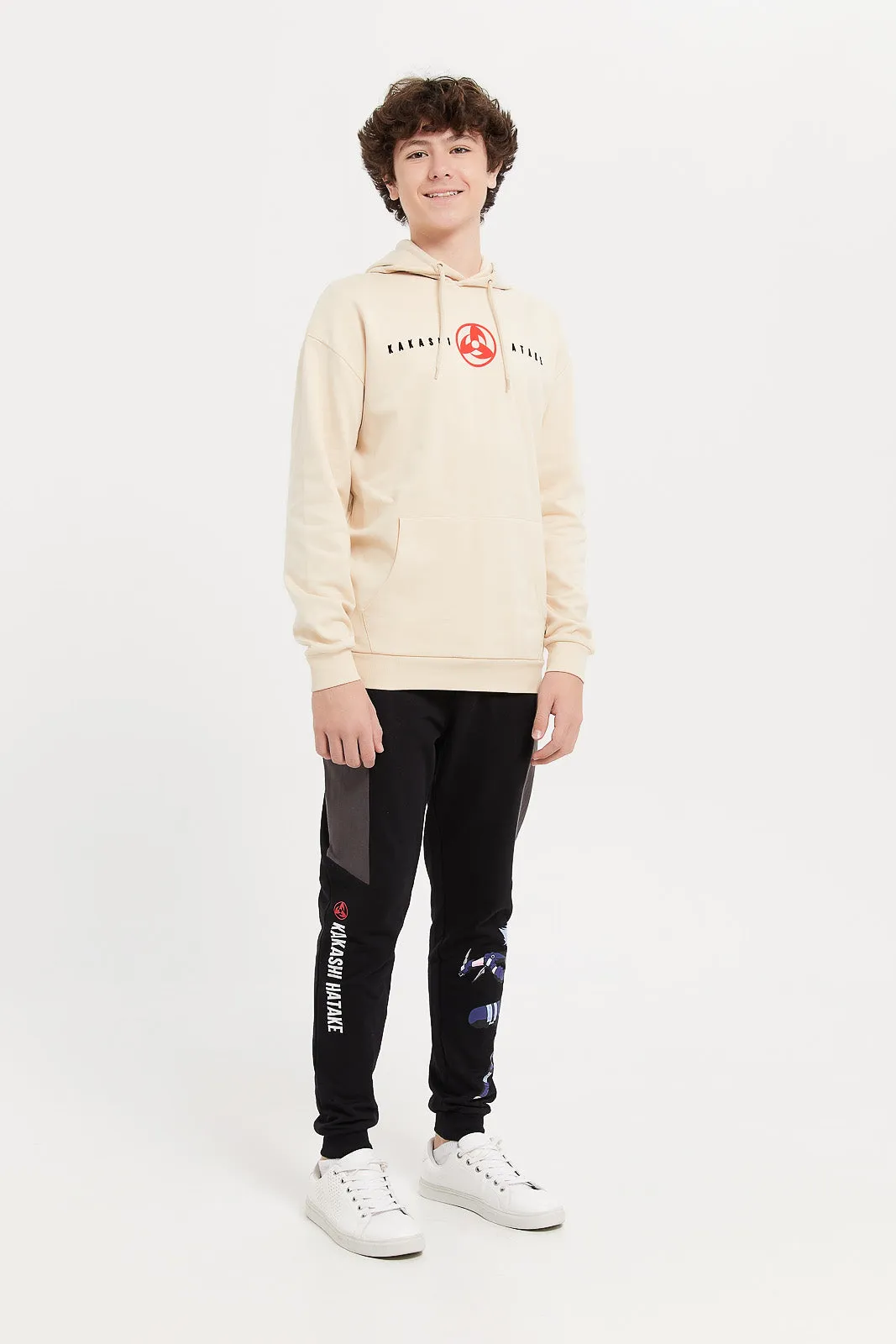 Senior Boys Black Naruto Active Pants