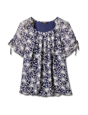 Small Floral Bubble Hem Top