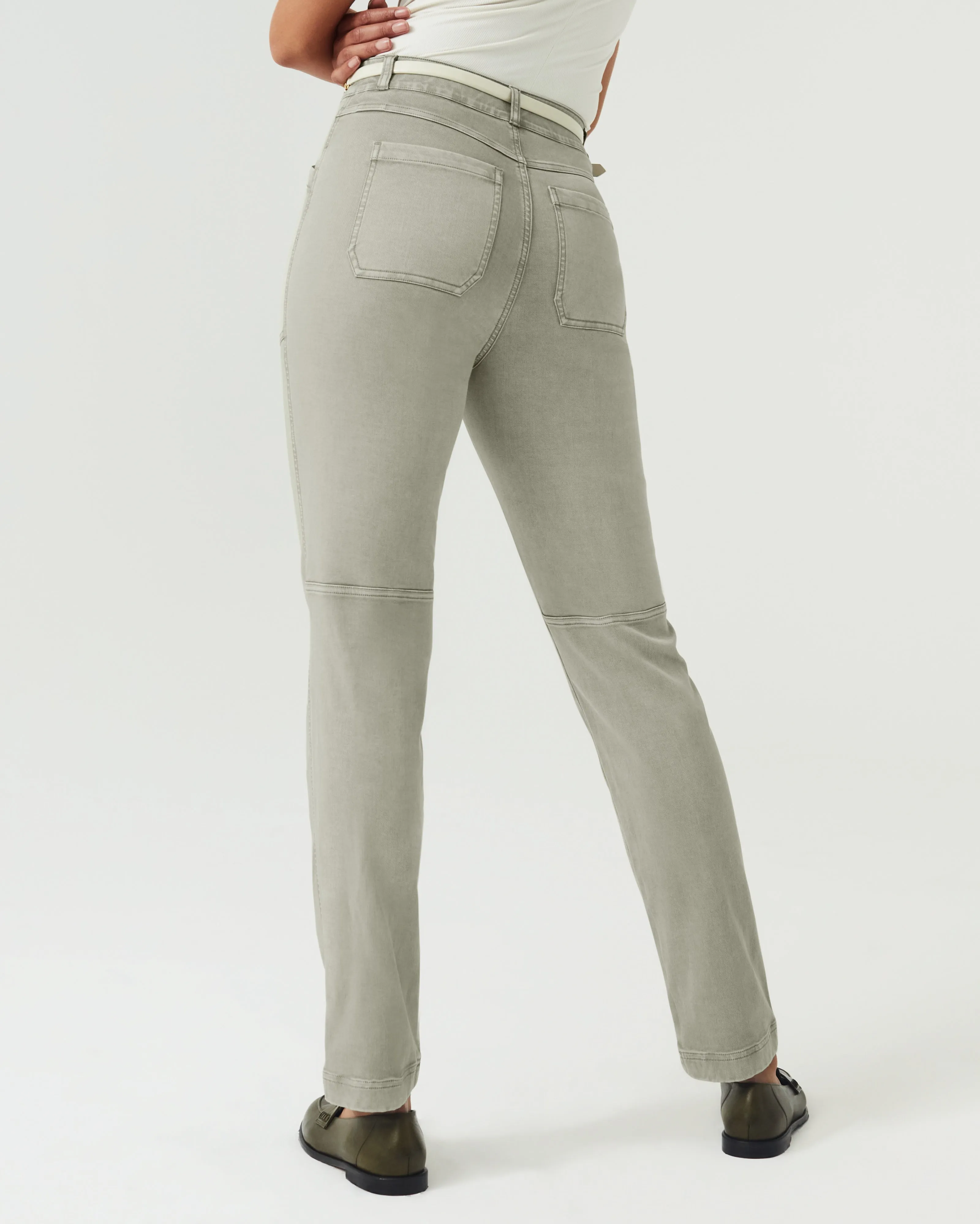 Spanx: Stretch Twill Straight Olive Oil