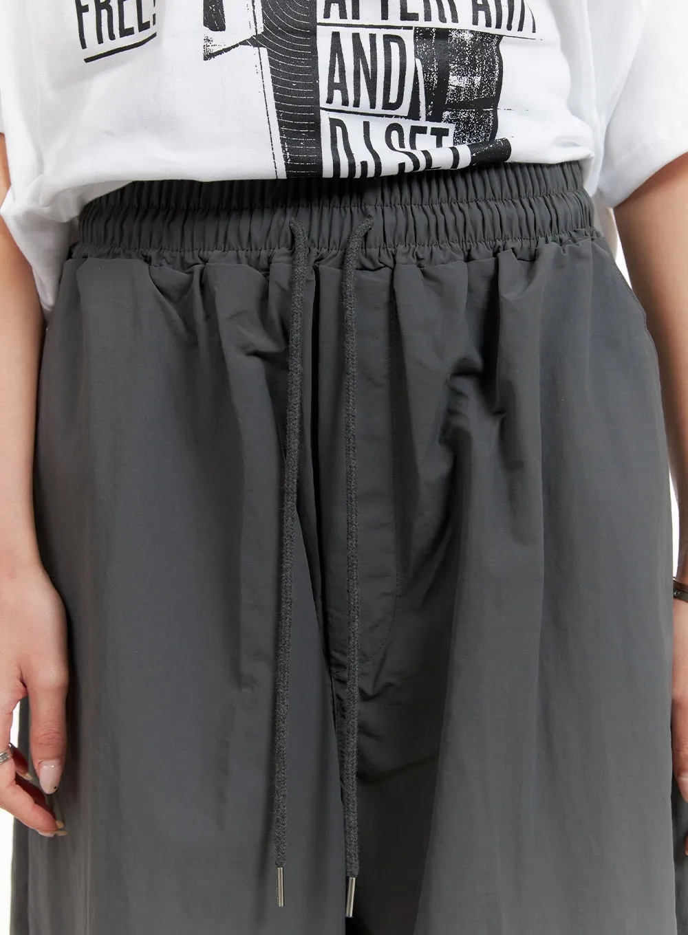 String-Banded Nylon Pants CA430