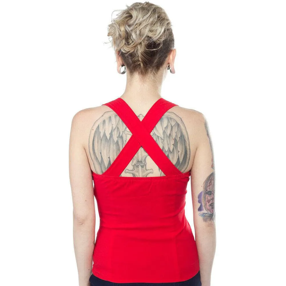 Veronica Red Womens Top